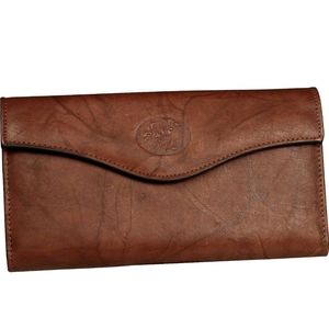 Buxton Women's Brown Leather Wallet with Checkbook cover